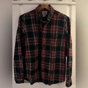 LL Bean / Men's Flannel Shirt, Traditional Fit/Color: Black Stewart/Size: Small